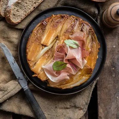 Tatin d’endive au Jambon cru Aoste