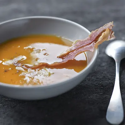 cremeButternutChipsJambonBayonneAoste