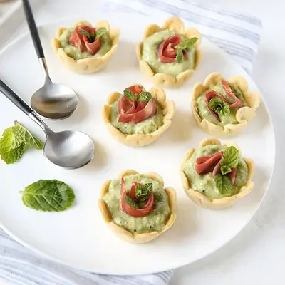 tarteletteChorizoPetitPoisRicotta