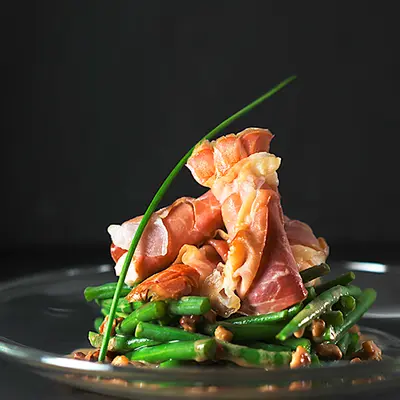 langoustinesRotiesChemiseJamboncruAosteHaricots