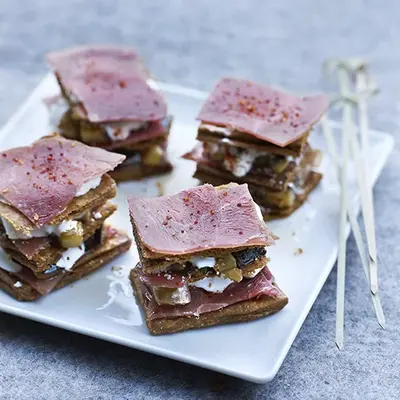millefeuilleAuberginesChantillyParmesanJambonSerrano