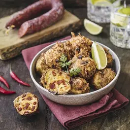 Accras cabillaud chorizo