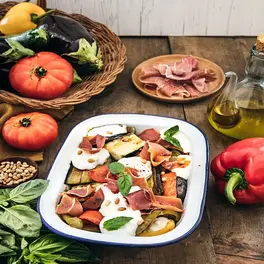 légumes du soleil burrata et jambon cru